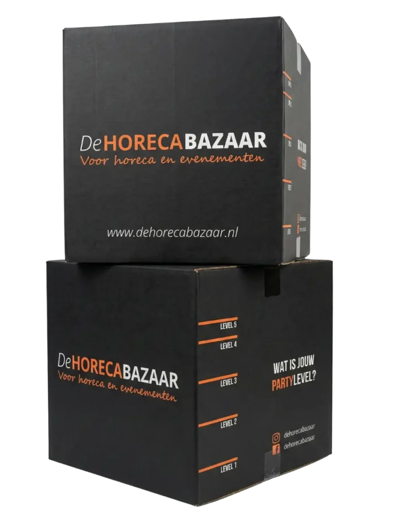 Bedrukte dozen gestapeld - Horeca : Brabo Verpakking
