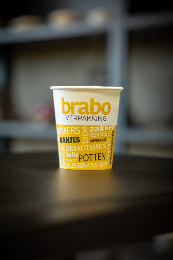 bedrukte koffiebeker